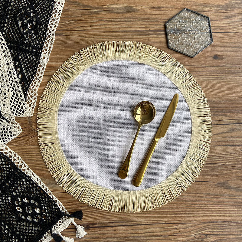 Handwoven Jute Tassel Placemats