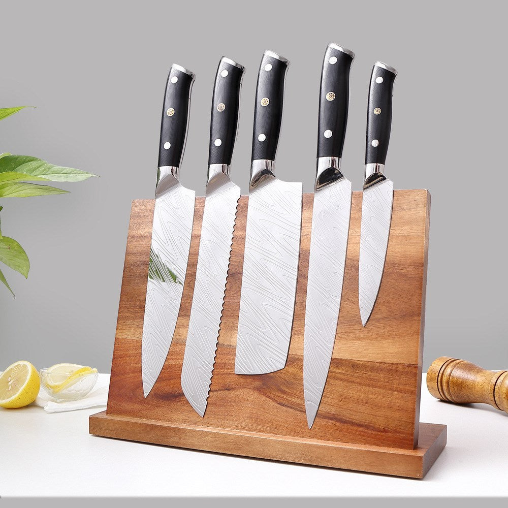 Solid wood magnetic knife holder