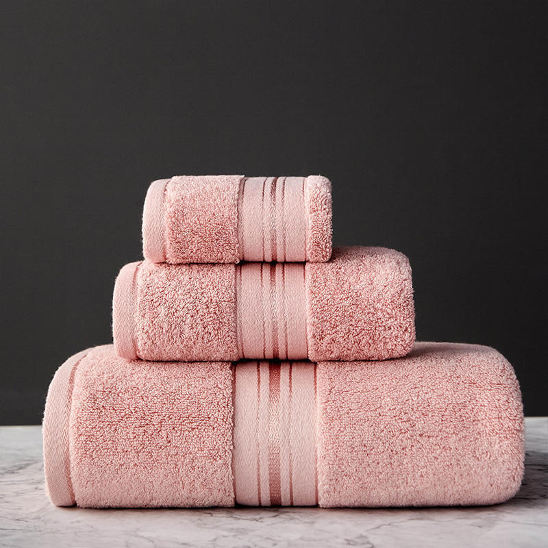 Pure Color Thick Cotton Bath Towel Set