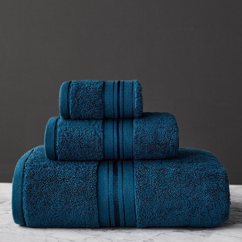 Pure Color Thick Cotton Bath Towel Set