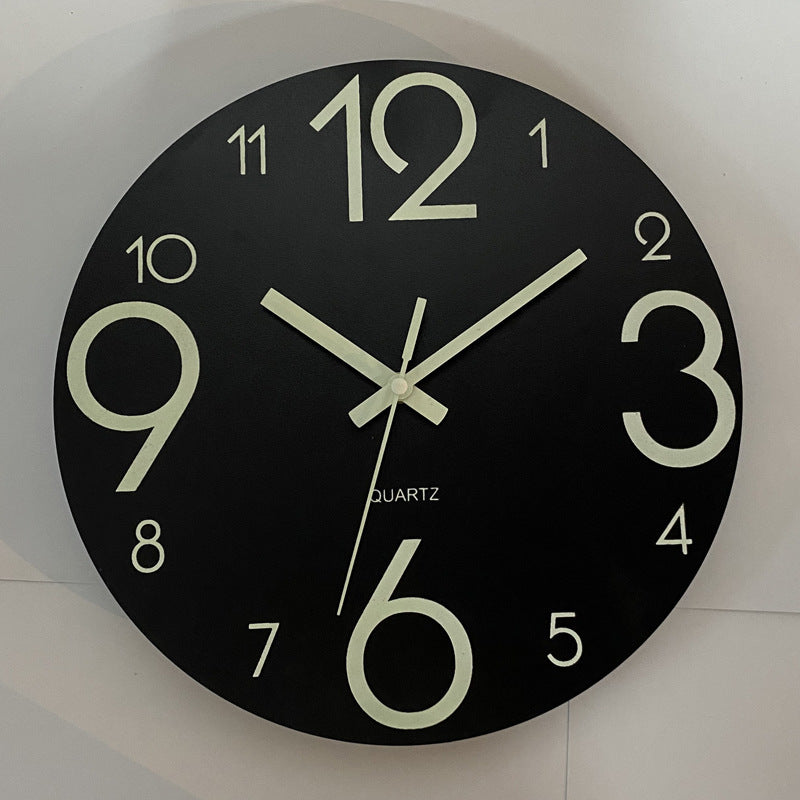 Glow In The Dark Wood Wall Clock