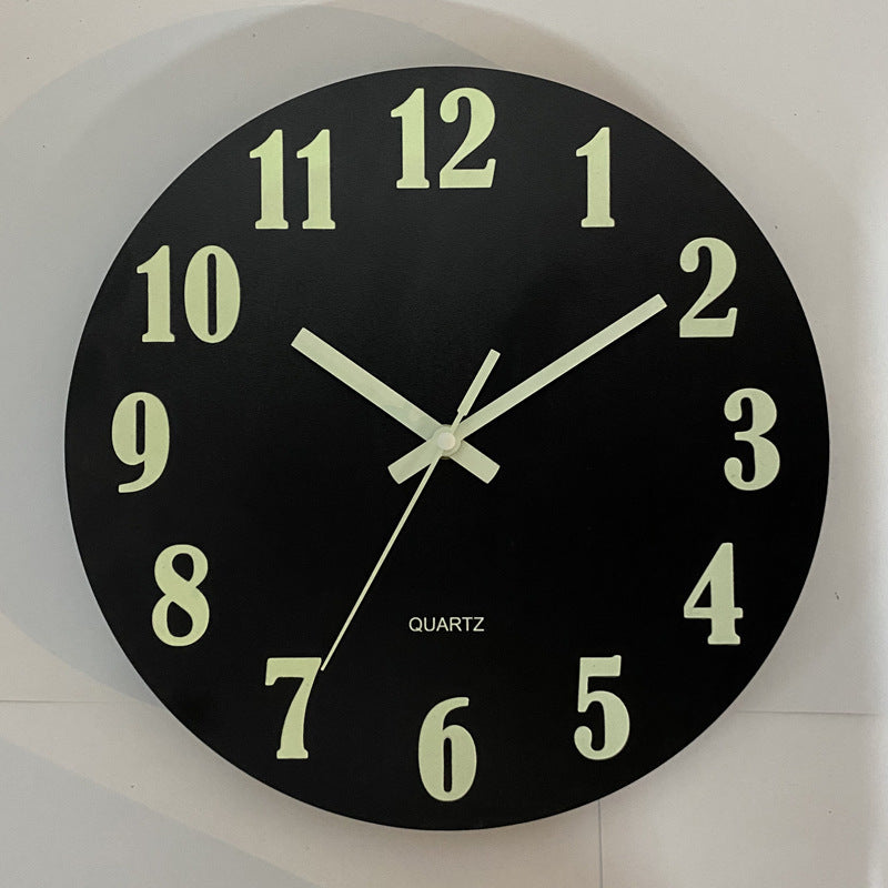 Glow In The Dark Wood Wall Clock