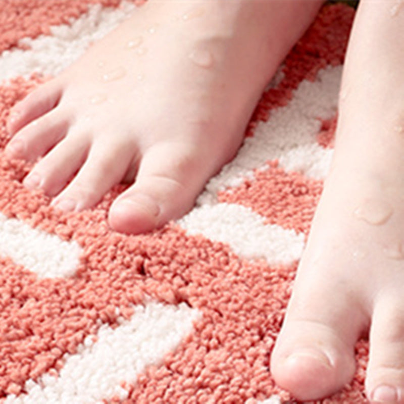 Absorbent floor mat carpet in bathroom