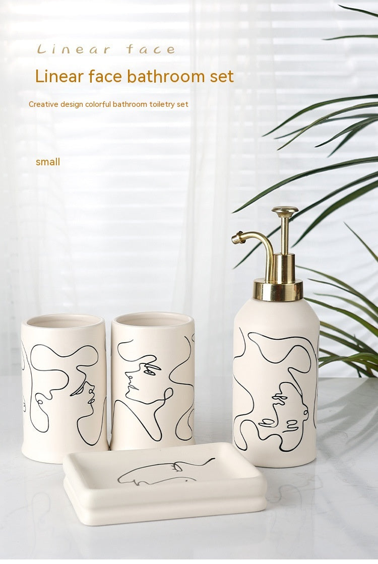 Ceramic  Abstract Creamy-white 4-piece Set