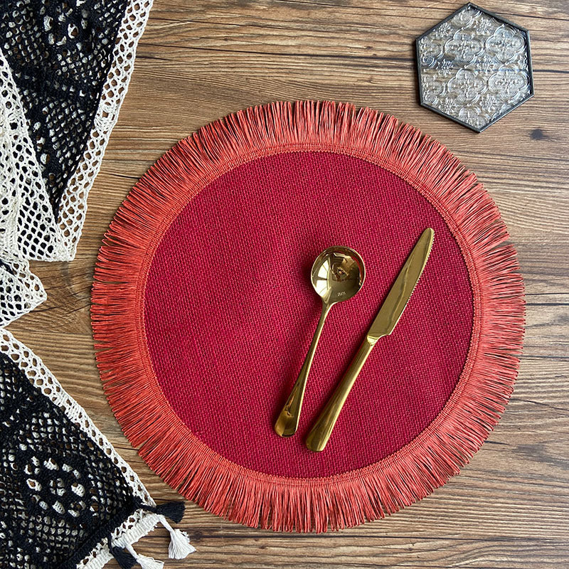 Handwoven Jute Tassel Placemats