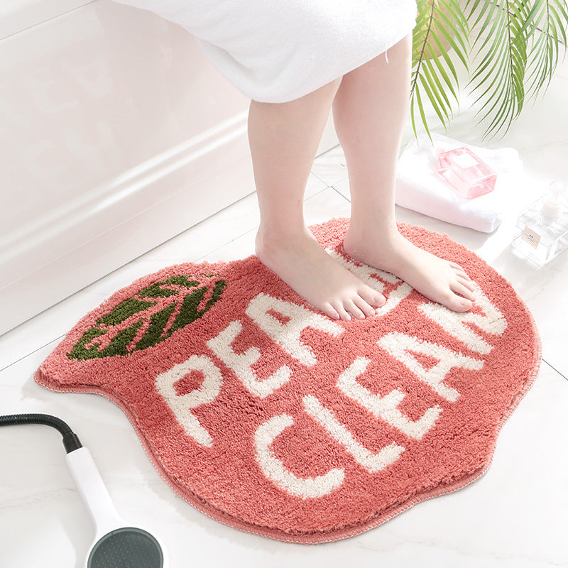 Absorbent floor mat carpet in bathroom