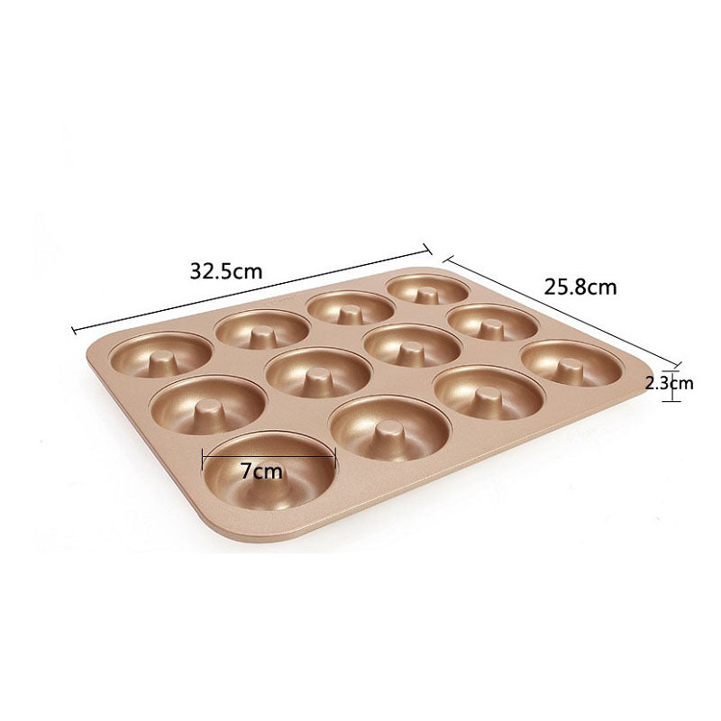 Golden 12 cups doughnut baking mold