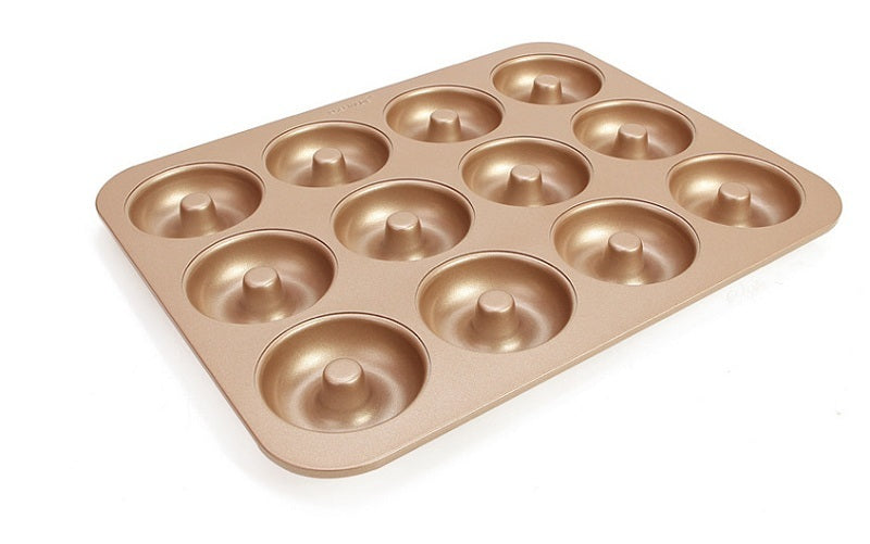 Golden 12 cups doughnut baking mold