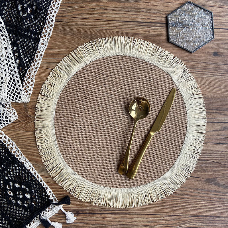 Handwoven Jute Tassel Placemats