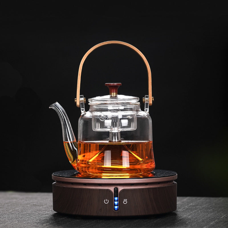 Japanese Style Glass Bamboo Handle Teapot Kettle