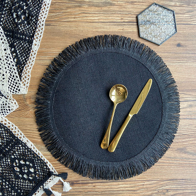 Handwoven Jute Tassel Placemats