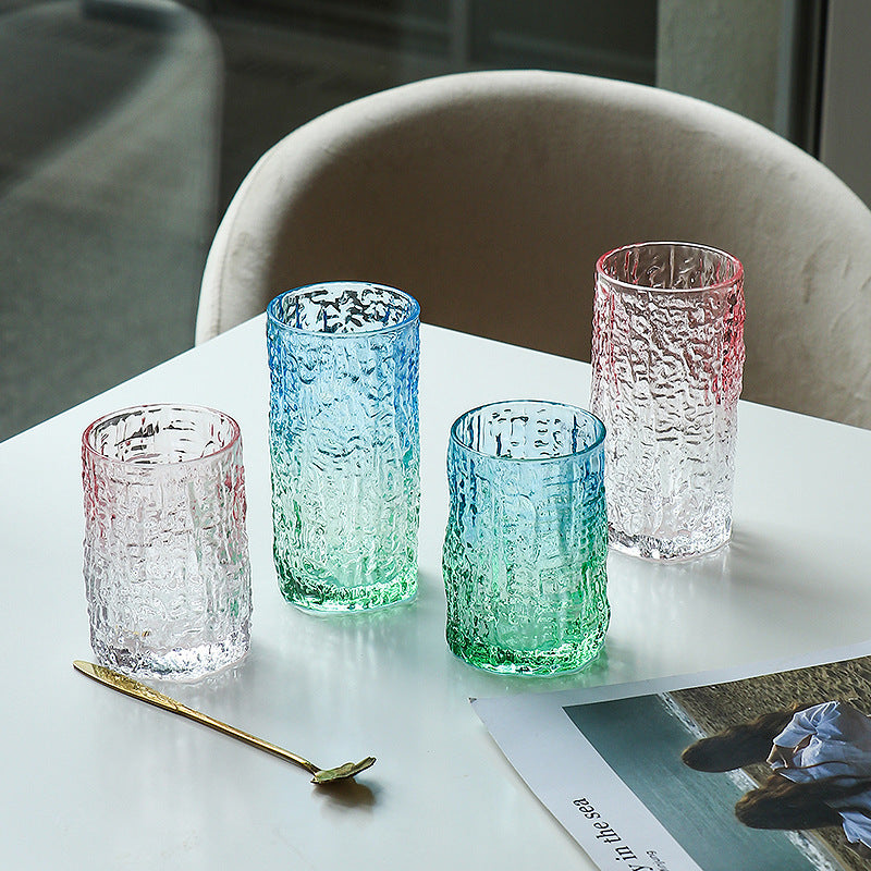 Gradient Color Pattern Cup Glass Water